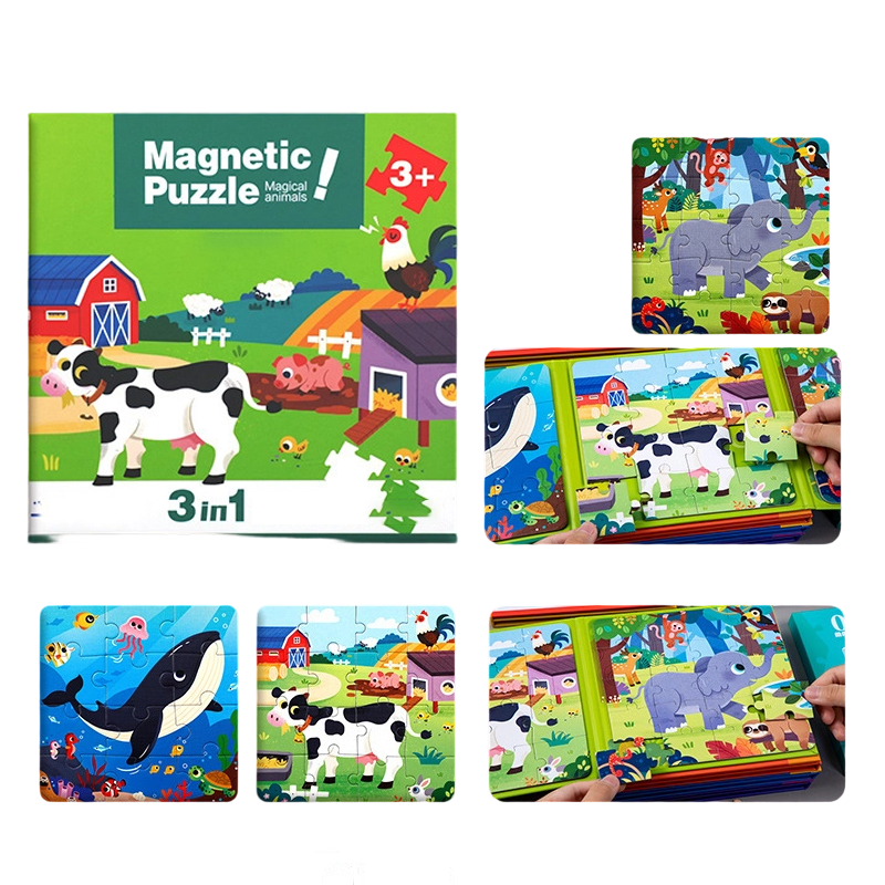🧩 50% DE RÉDUCTION ! 🧠 Puzzles Magnétiques Enfants - Jeu Éducatif avec Formes Géométriques et Créativité, Apprentissage par le Jeu 🎨📦