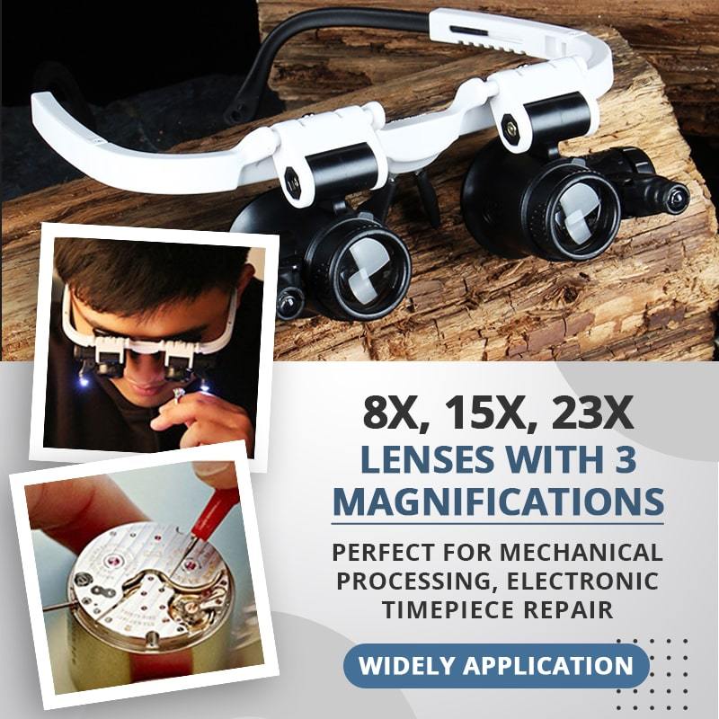 📢📢48 % de réduction !!⏰ Loupe de Lunettes LED (8x 15x 23x) – Zoom Réglable, Lumière Intégrée & Léger Confortable ⚡