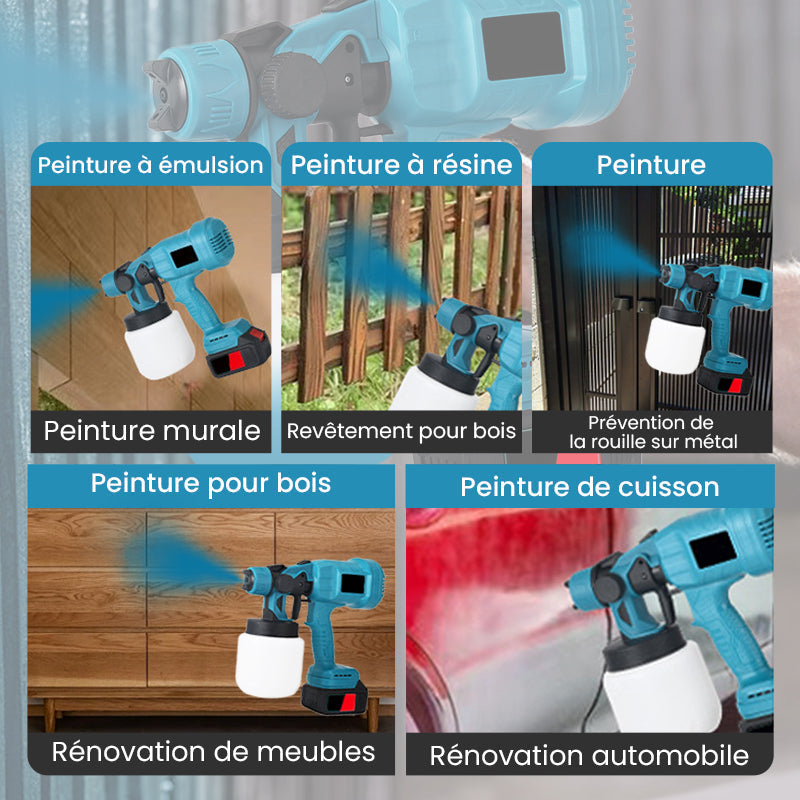 ✨✨Offre spéciale 67% de réduction 🔥 Pistolet à peinture électrique sans fil