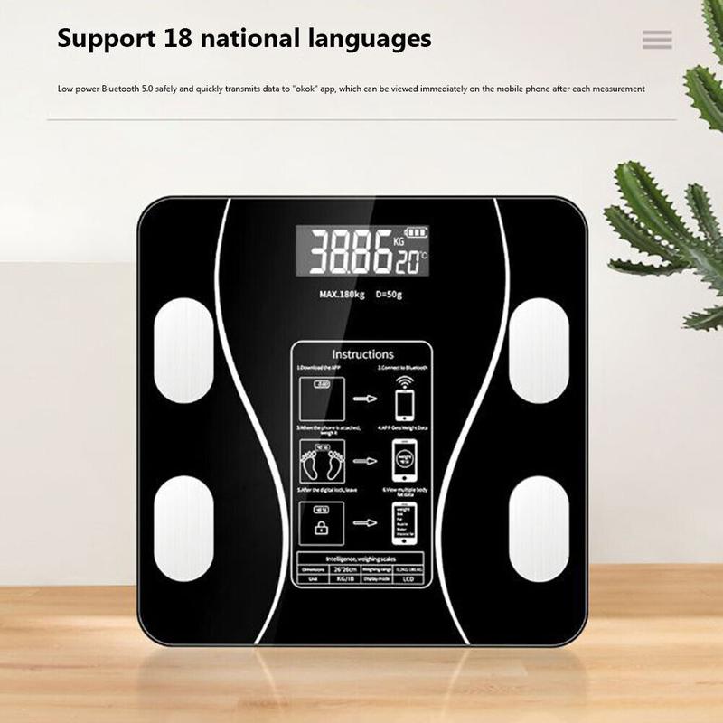🥳50 % DE RÉDUCTION ! 💞👵 Pèse-personne intelligent avec analyseur de graisse corporelle – Connaissez vos chiffres, suivez votre santé ! Mesure facilement votre poids et votre graisse corporelle. Grand écran, mise en marche automatique 🩺📊