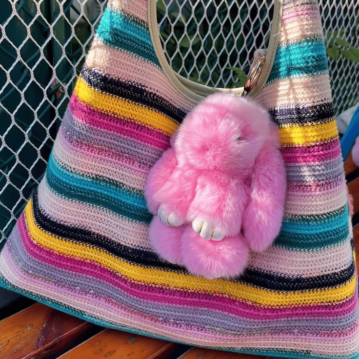 🐰60 % DE RÉDUCTION MAINTENANT ! 🏆 Breloques en forme de lapin doux fait à la main : design adorable, fil de qualité supérieure et parfait pour les sacs/clés 🎀