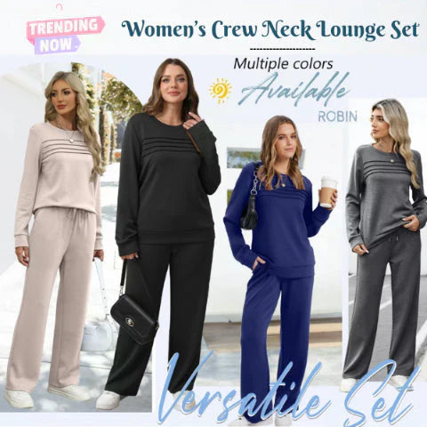📢📢 62% de réduction !! ⏰ Ensemble Femme Confort – Haut ras du cou + pantalon à cordon ajustable 👕👖 | Doux, respirant & ultra-polyvalent ✨