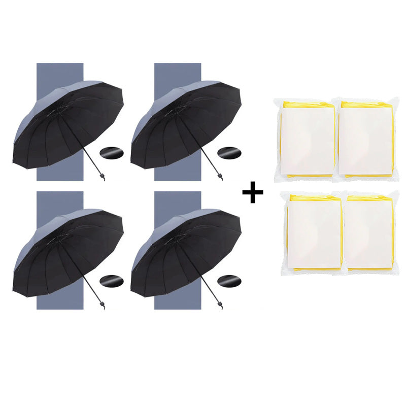 Grand Parapluie Pliable Résistant au Vent à 12 Baleines