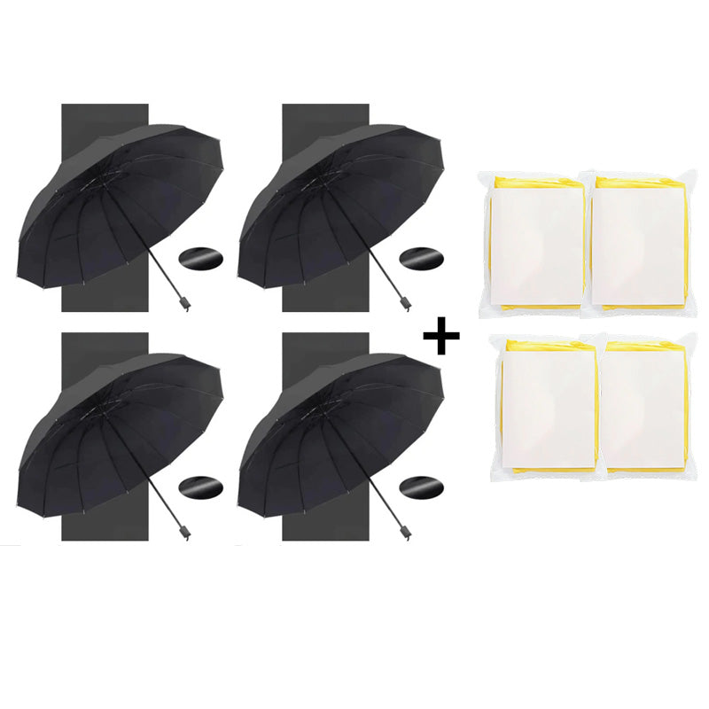 Grand Parapluie Pliable Résistant au Vent à 12 Baleines