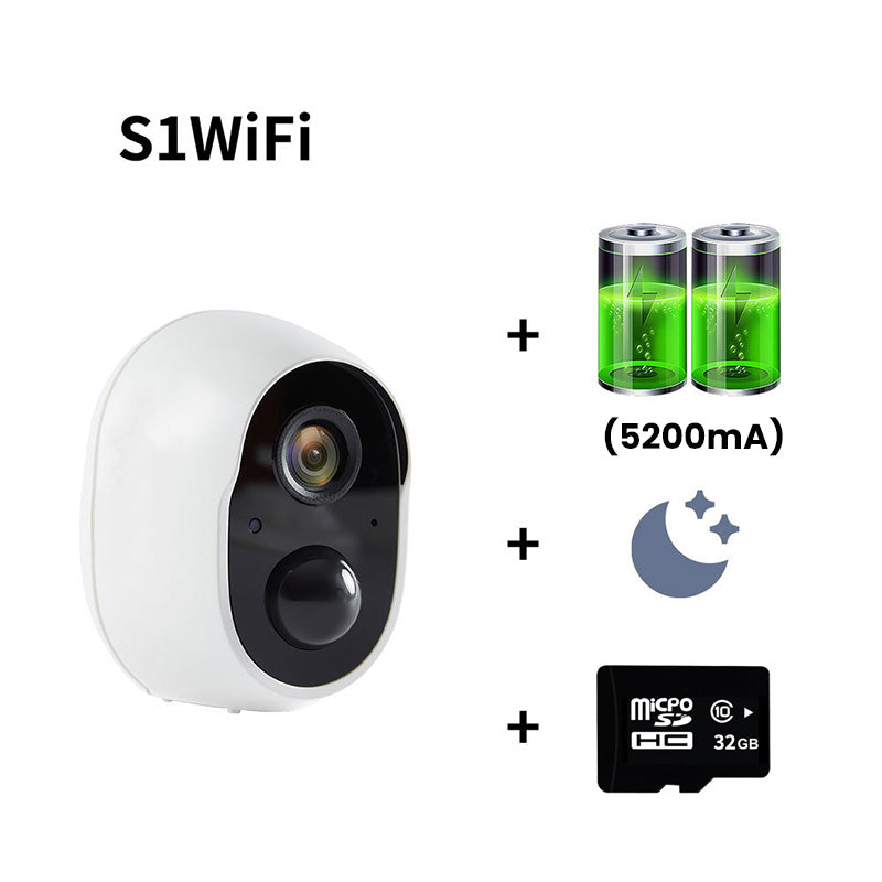 Caméra de Sécurité Domestique Intelligente Sans Fil WiFi avec Commande à Distance par Téléphone et Vidéo HD