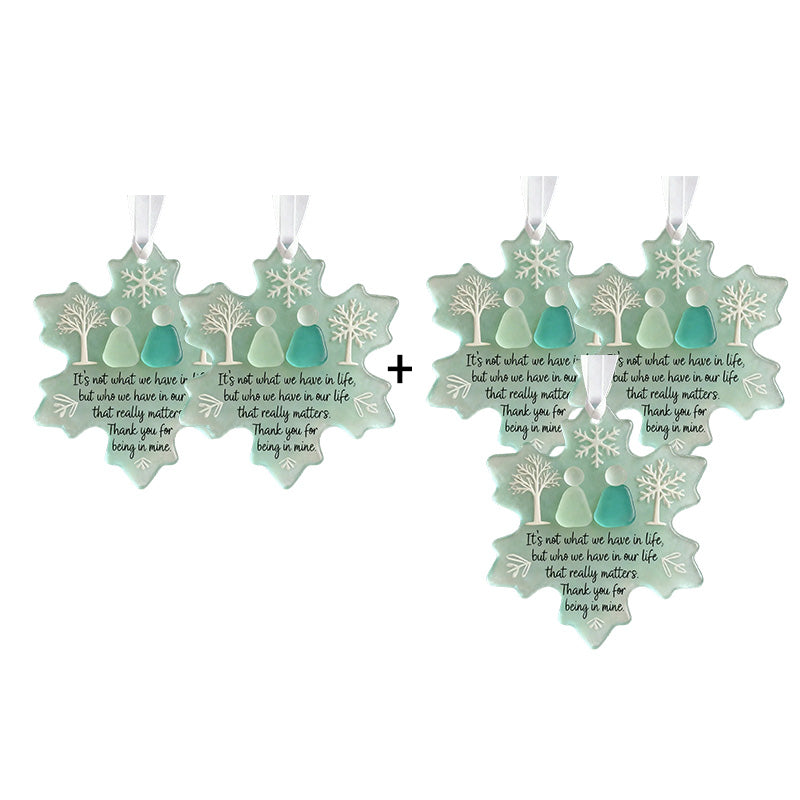 🌊 Décoration d’Amitié en Verre Marin en Forme de Flocon de Neige ❄✨ Façonnée par la nature & fabriquée à la main !