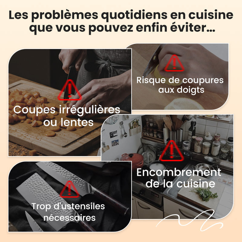 🎁50 % DE RÉDUCTION 🍓 Coupe-légumes multifonctionnel – 5 lames interchangeables, gain de temps & sécurité maximale ✨🥕