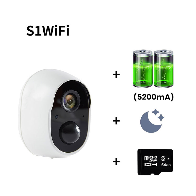 Caméra de Sécurité Domestique Intelligente Sans Fil WiFi avec Commande à Distance par Téléphone et Vidéo HD