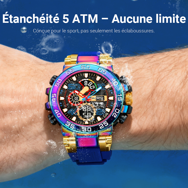 Montre digitale multifonctionnelle LED étanche