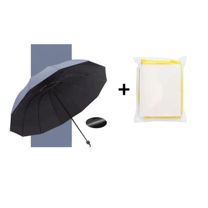 Grand Parapluie Pliable Résistant au Vent à 12 Baleines