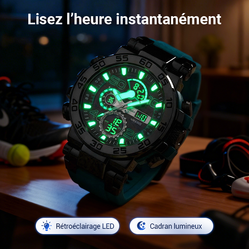 Montre digitale multifonctionnelle LED étanche