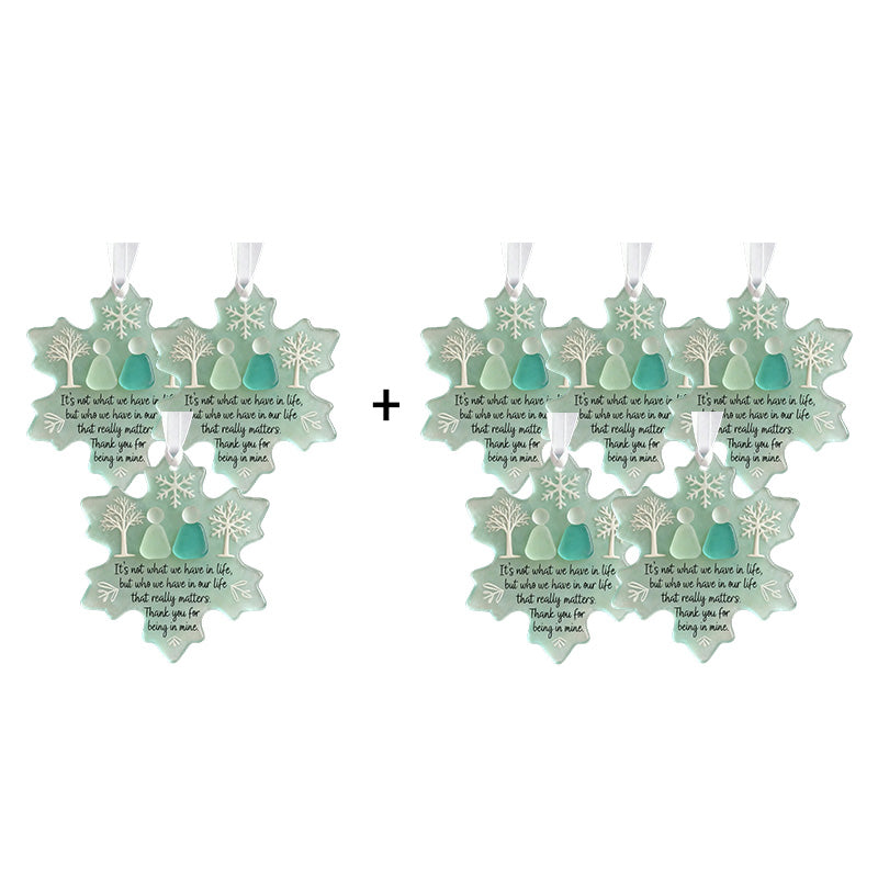🌊 Décoration d’Amitié en Verre Marin en Forme de Flocon de Neige ❄✨ Façonnée par la nature & fabriquée à la main !
