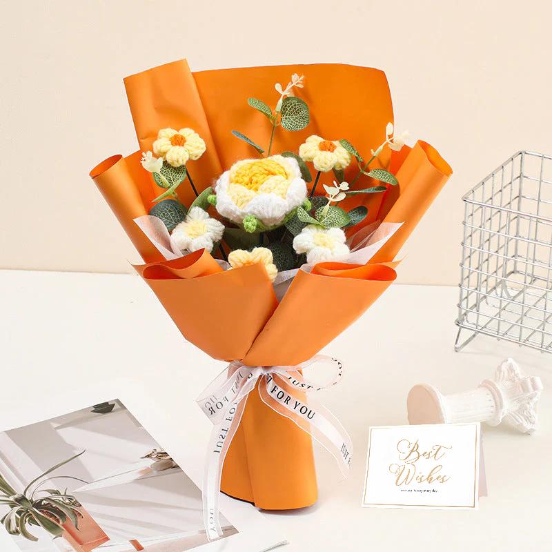 🔥【Offre spéciale pour la fête des mères !】🔥Bouquet de fleurs délicates au crochet, fait mai