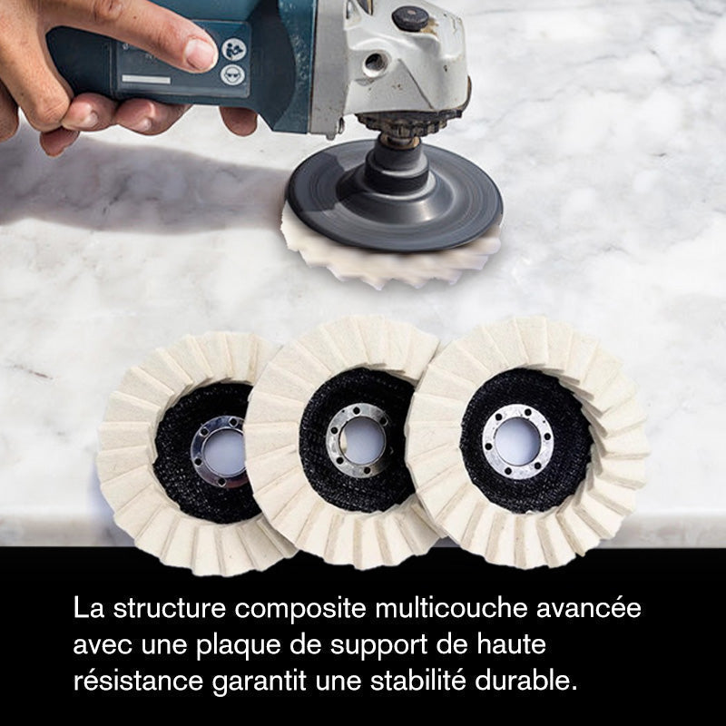 ⚡50 % DE RÉDUCTION !!✨ Disque de polissage en laine pour meuleuse d'angle – Finition miroir brillante ! Durable et polyvalent ! 🔧