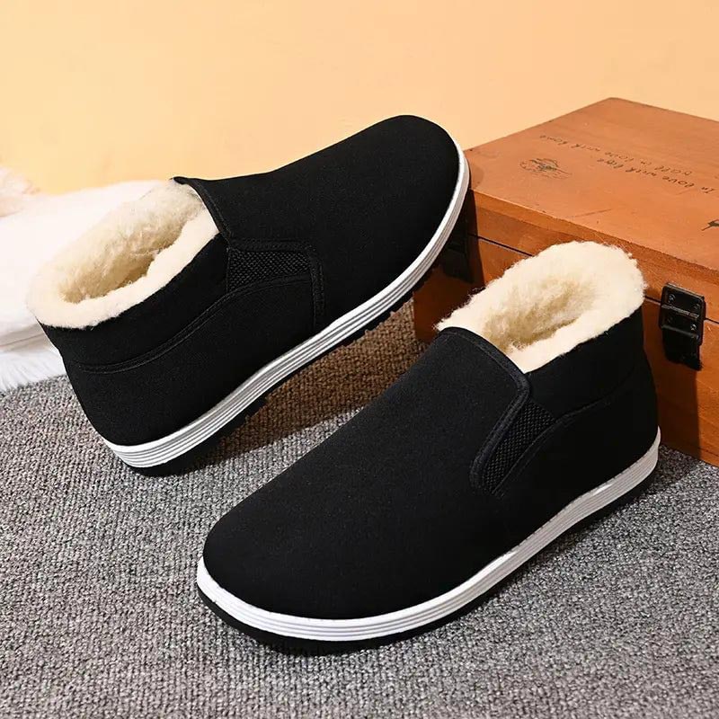 🔥Chaussures en coton antidérapantes super chaudes doublées de fausse fourrure pour hommes 【ACHETEZ-EN 2 ET OBTENEZ LA LIVRAISON GRATUITE】🔥🔥