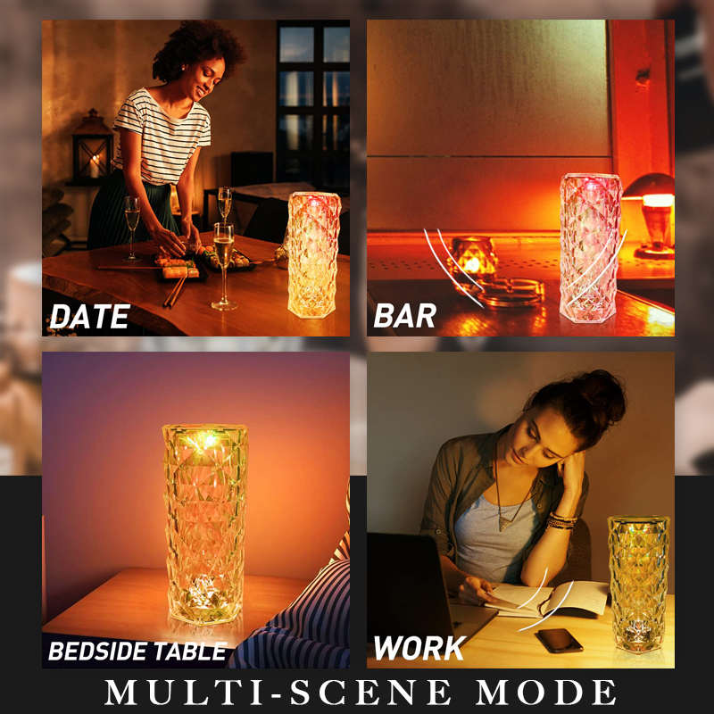 🎁Dernier jour pour l'offre ! -60 %💥🎁Lampe en cristal Touch Rose