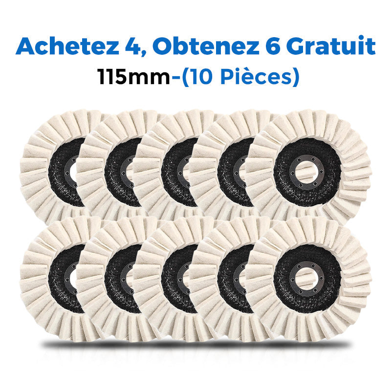 ⚡50 % DE RÉDUCTION !!✨ Disque de polissage en laine pour meuleuse d'angle – Finition miroir brillante ! Durable et polyvalent ! 🔧