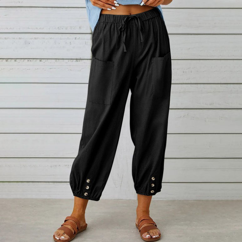 💎 50% DE RÉDUCTION ! 💎 Pantalon Ample Droit à Jambe Large pour Femmes – Coton & Lin Respirant, Coupe Flatteuse & Poches Pratiques 👖