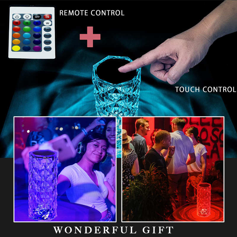 🎁Dernier jour pour l'offre ! -60 %💥🎁Lampe en cristal Touch Rose