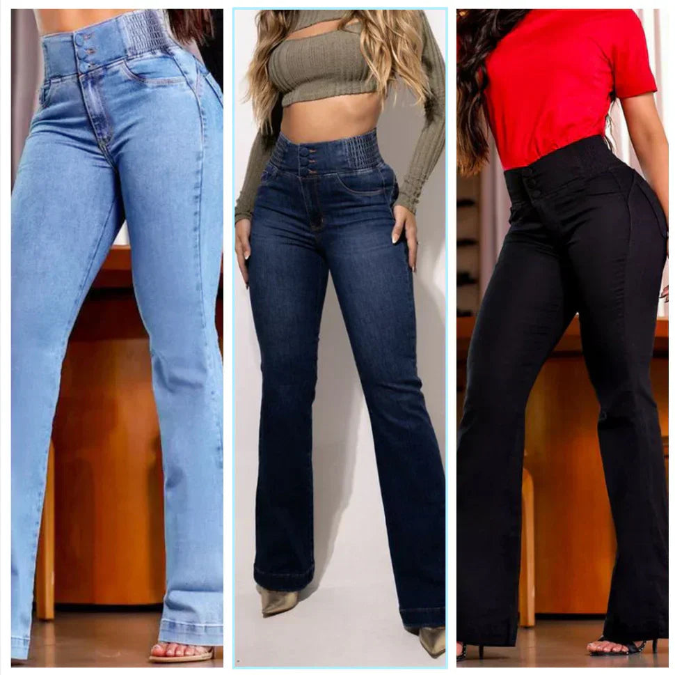 👖 Pantalon évasé taille haute extensible - Le best-seller confort ! 🔥