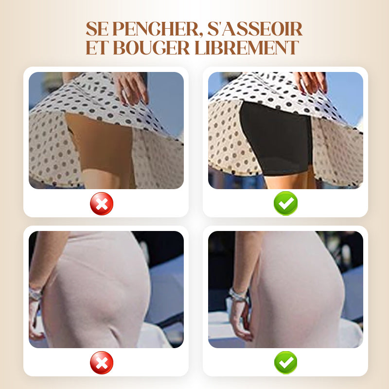 🏆Sous-vêtements féminins taille haute en soie glacée avec contrôle de l'abdomen Hip-lifting👑🌿