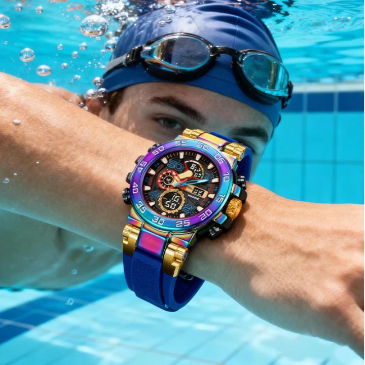 Montre digitale multifonctionnelle LED étanche