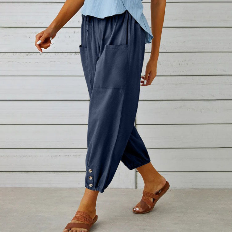 💎 50% DE RÉDUCTION ! 💎 Pantalon Ample Droit à Jambe Large pour Femmes – Coton & Lin Respirant, Coupe Flatteuse & Poches Pratiques 👖