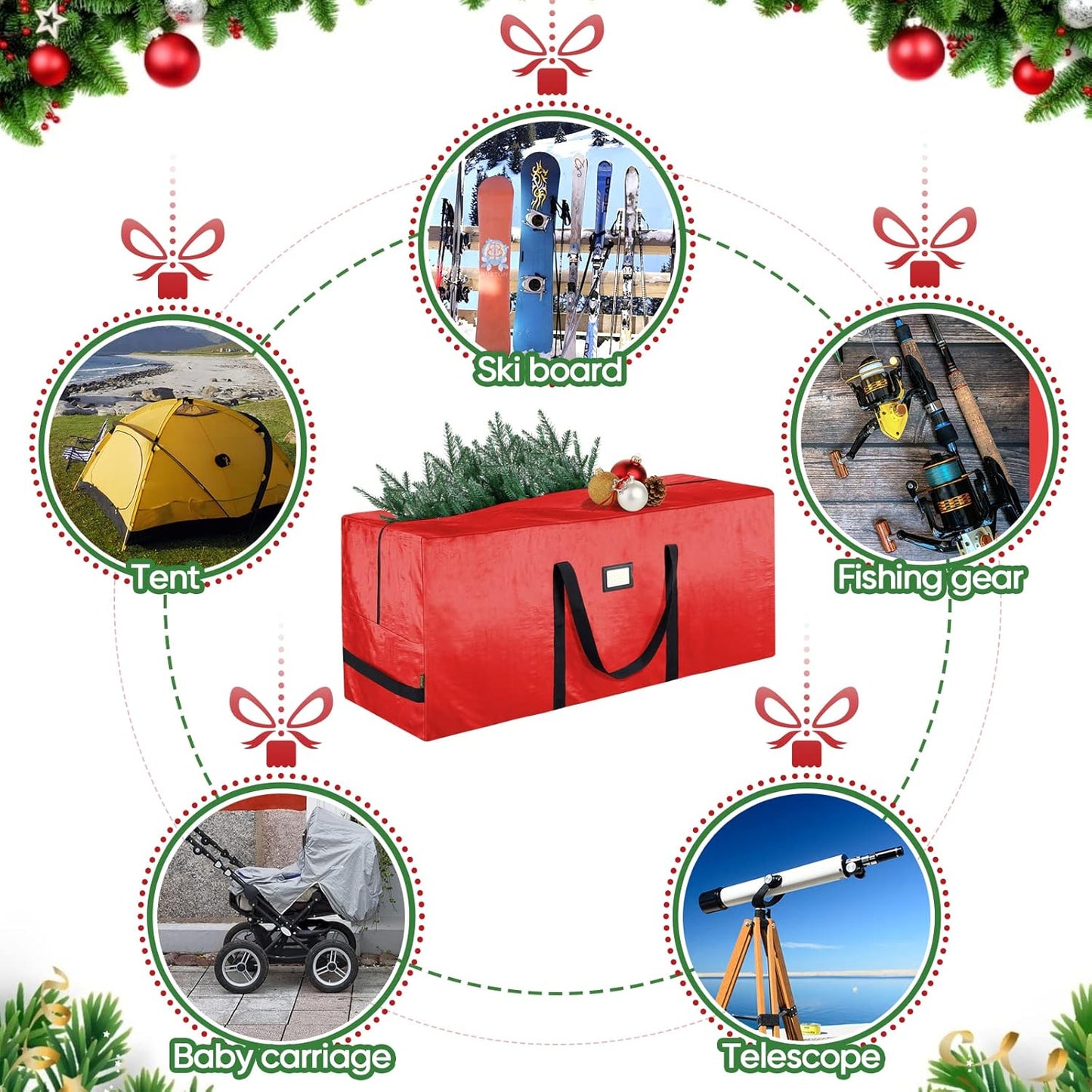 🎅Soldes de Noël 58 % DE RÉDUCTION🌟Sac de rangement imperméable et résistant pour sapin de Noël 🎄