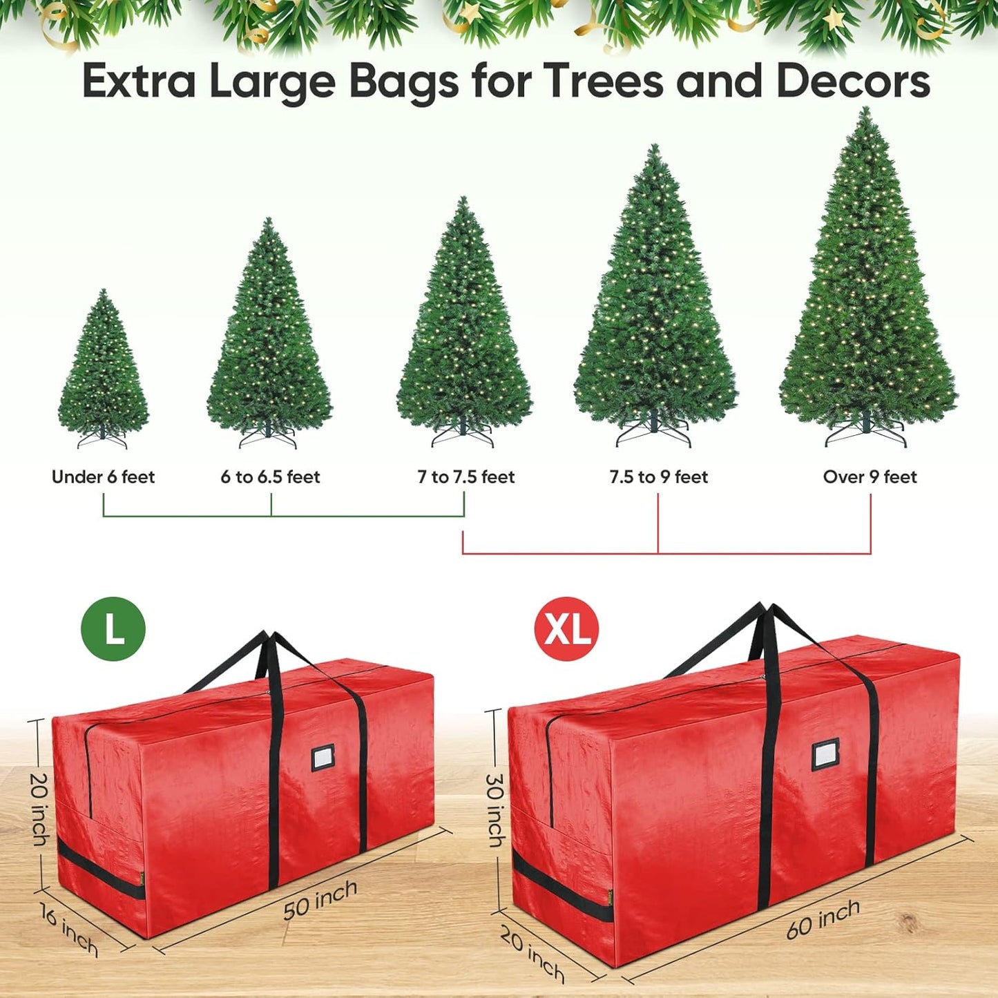🎅Soldes de Noël 58 % DE RÉDUCTION🌟Sac de rangement imperméable et résistant pour sapin de Noël 🎄