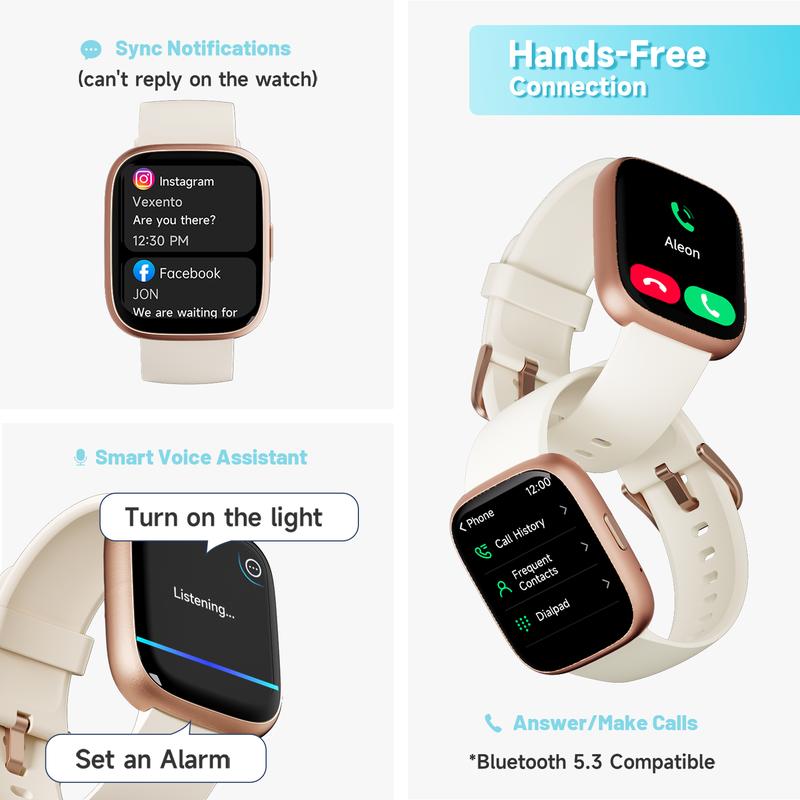 Montre connectée étanche IP68 pour femmes et hommes : bracelet d’activité, répondre/passer des appels, suivi du sommeil, 100 modes sportifs, podomètre