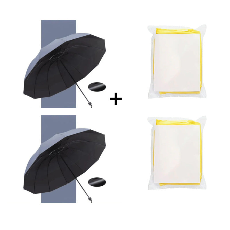Grand Parapluie Pliable Résistant au Vent à 12 Baleines