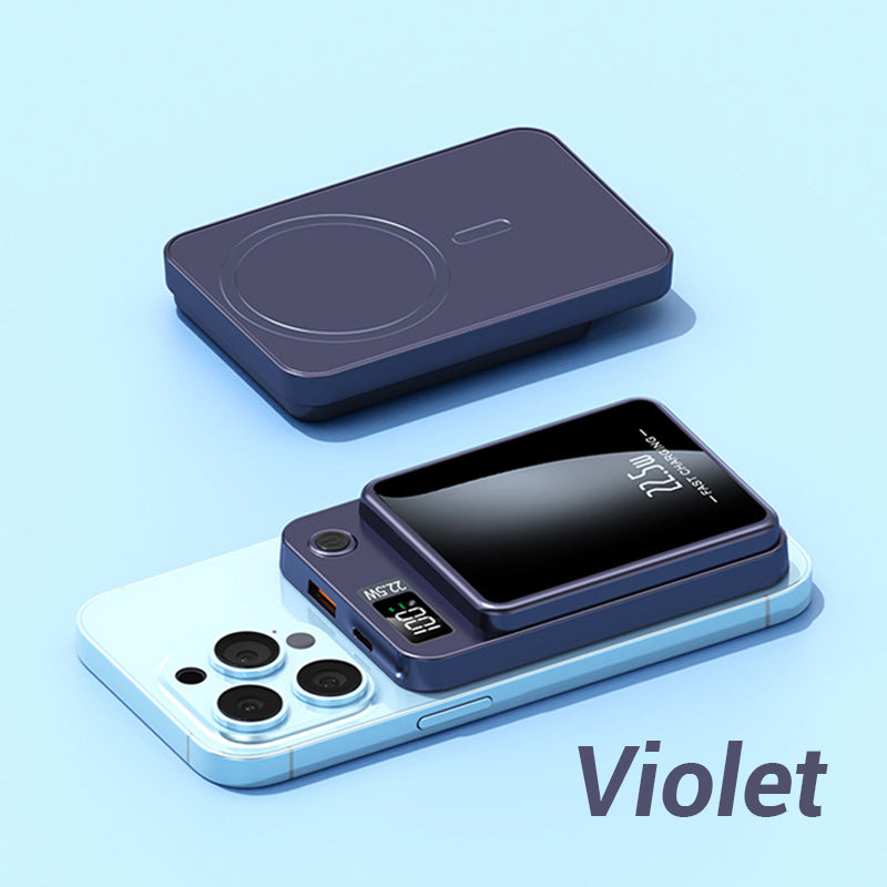 Batterie externe ultra-fine à chargement rapide de 22,5 W, compatible filaire et sans fil, 20 000 mAh