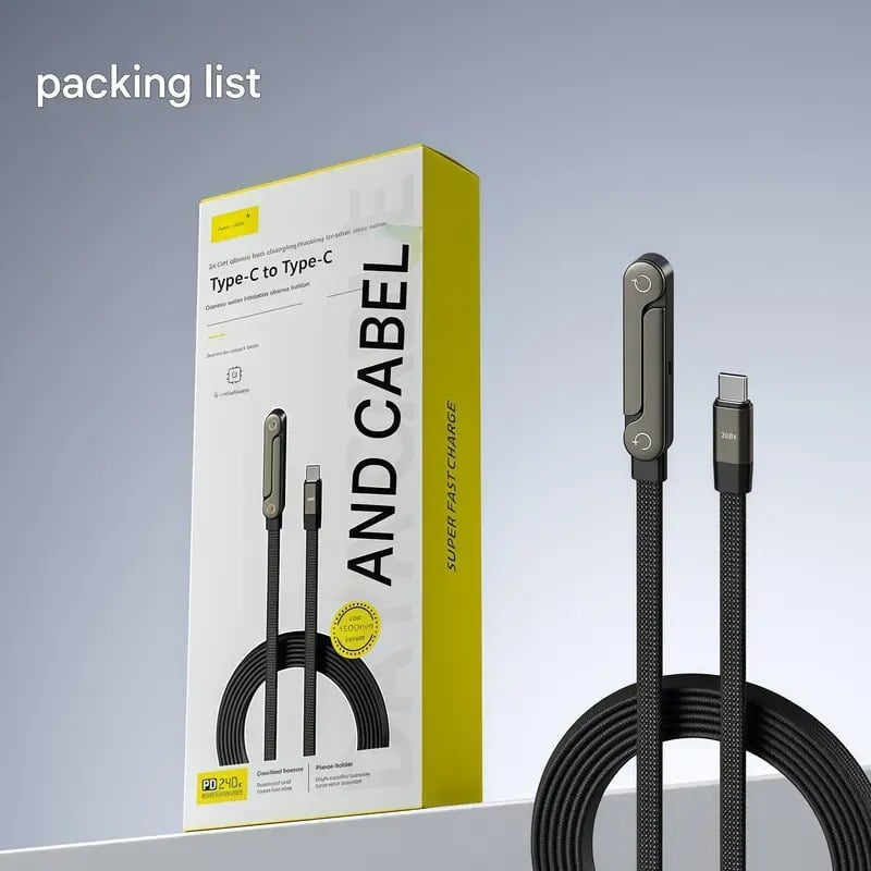 Câble de charge rapide tressé 2 en 1 avec support de téléphone intégré