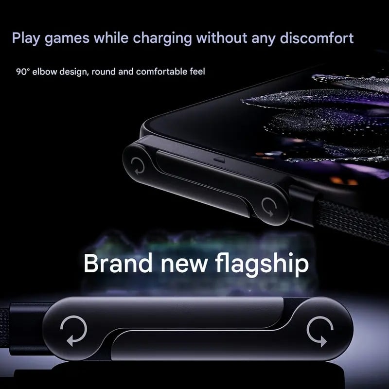Câble de charge rapide tressé 2 en 1 avec support de téléphone intégré