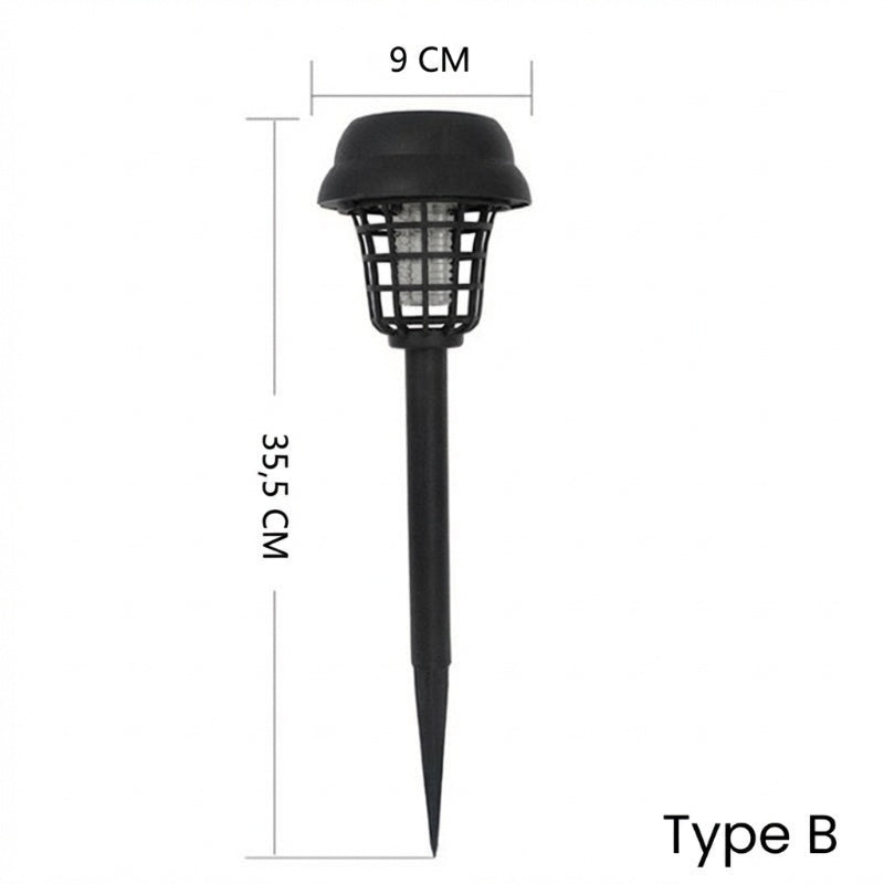 Lampe solaire anti-moustiques sur piquet
