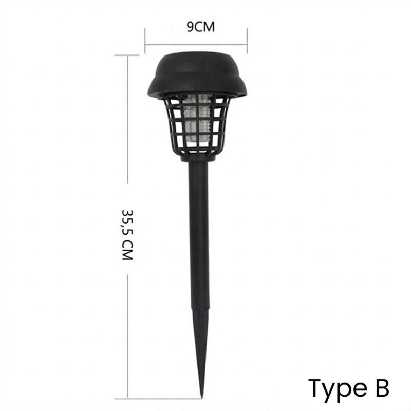 Lampe solaire anti-moustiques sur piquet