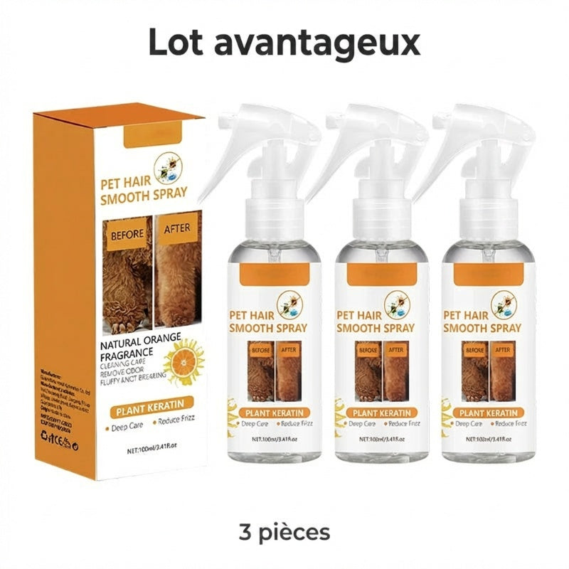 Spray démêlant et désodorisant pour animaux