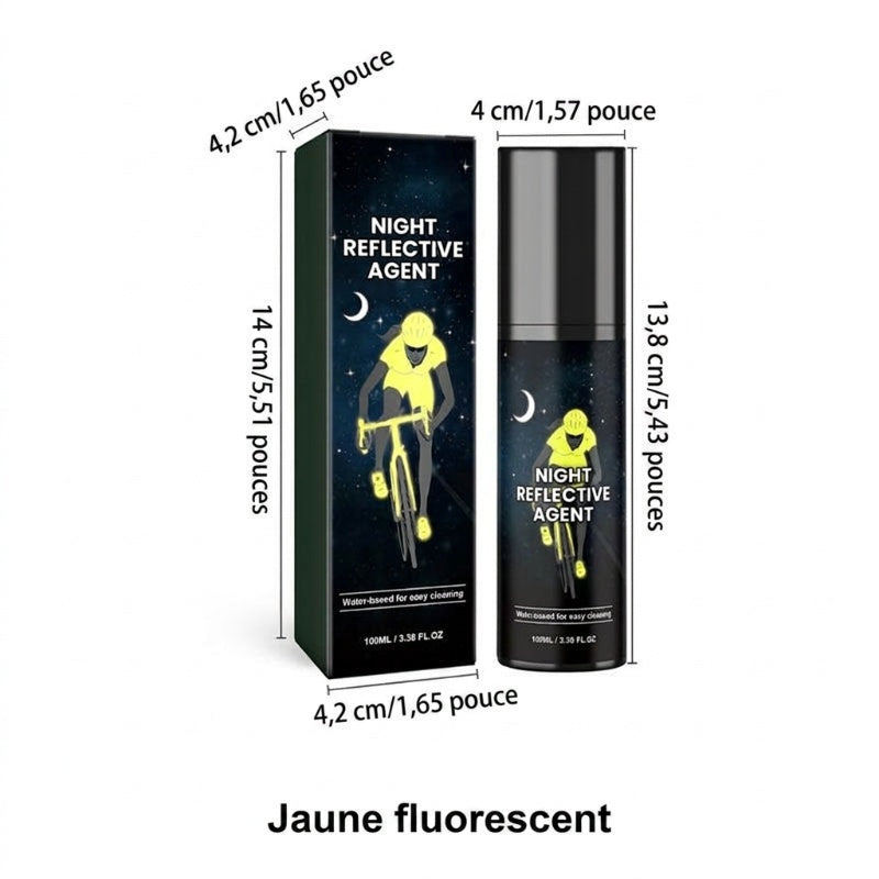 👕🚲 Spray réfléchissant universel – Vêtements, vélo, accessoires 🎒
