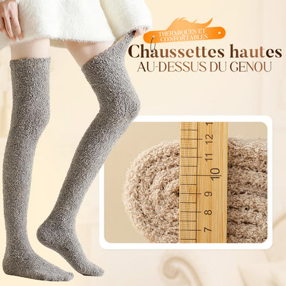Chaussettes hautes au-dessus du genou, thermiques et confortables