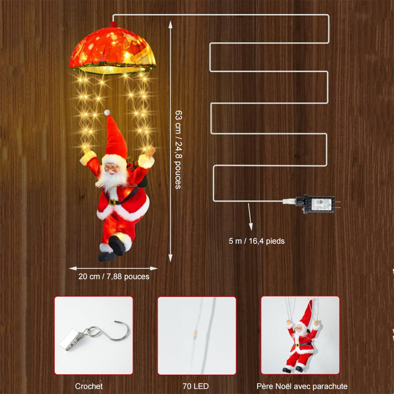 Lumière Père Noël avec Parachute de Noël