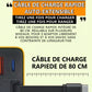 Chargeur secteur 80 W à charge rapide avec câble USB-C rétractable de 80 cm