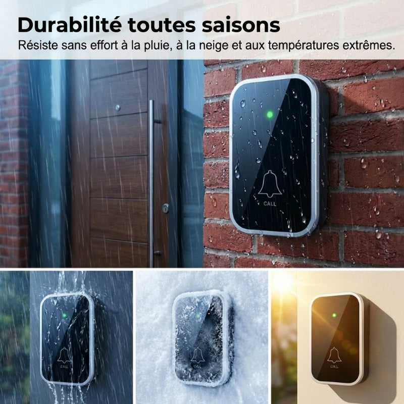 Sonnette Sans Fil avec Lumière LED à 7 Couleurs