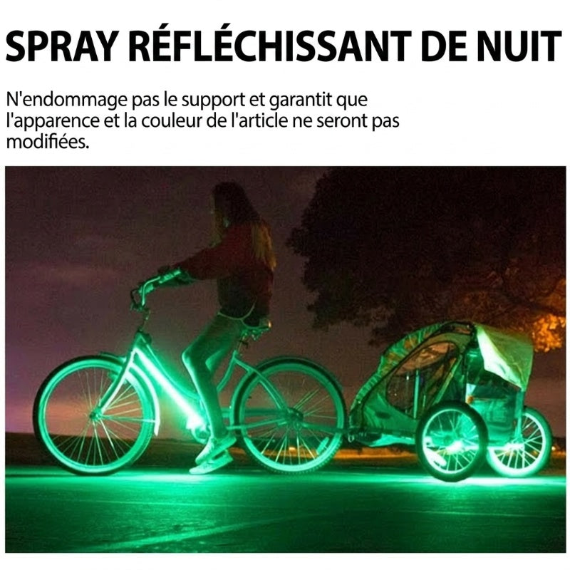 👕🚲 Spray réfléchissant universel – Vêtements, vélo, accessoires 🎒