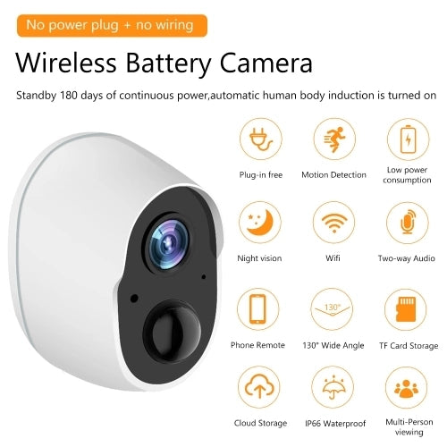 Caméra de Sécurité Domestique Intelligente Sans Fil WiFi avec Commande à Distance par Téléphone et Vidéo HD