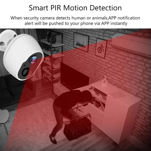Caméra de Sécurité Domestique Intelligente Sans Fil WiFi avec Commande à Distance par Téléphone et Vidéo HD