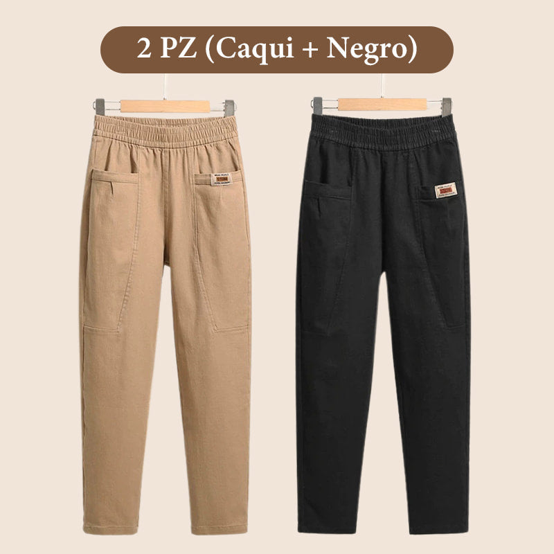 💝Pantalones de Algodón para Mujer con Cintura Elástica - ENVÍO GRATIS