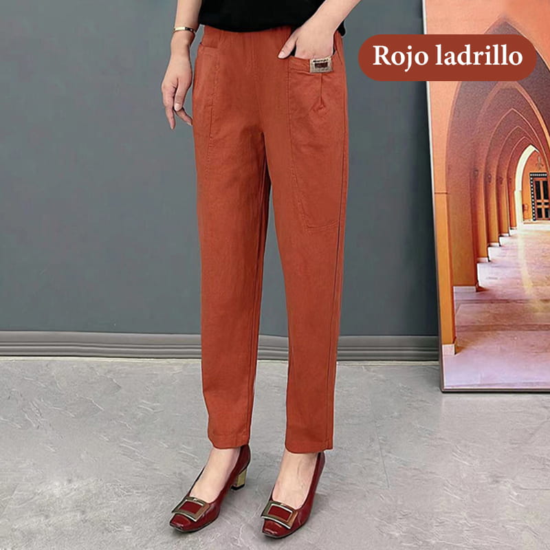 💝Pantalones de Algodón para Mujer con Cintura Elástica - ENVÍO GRATIS