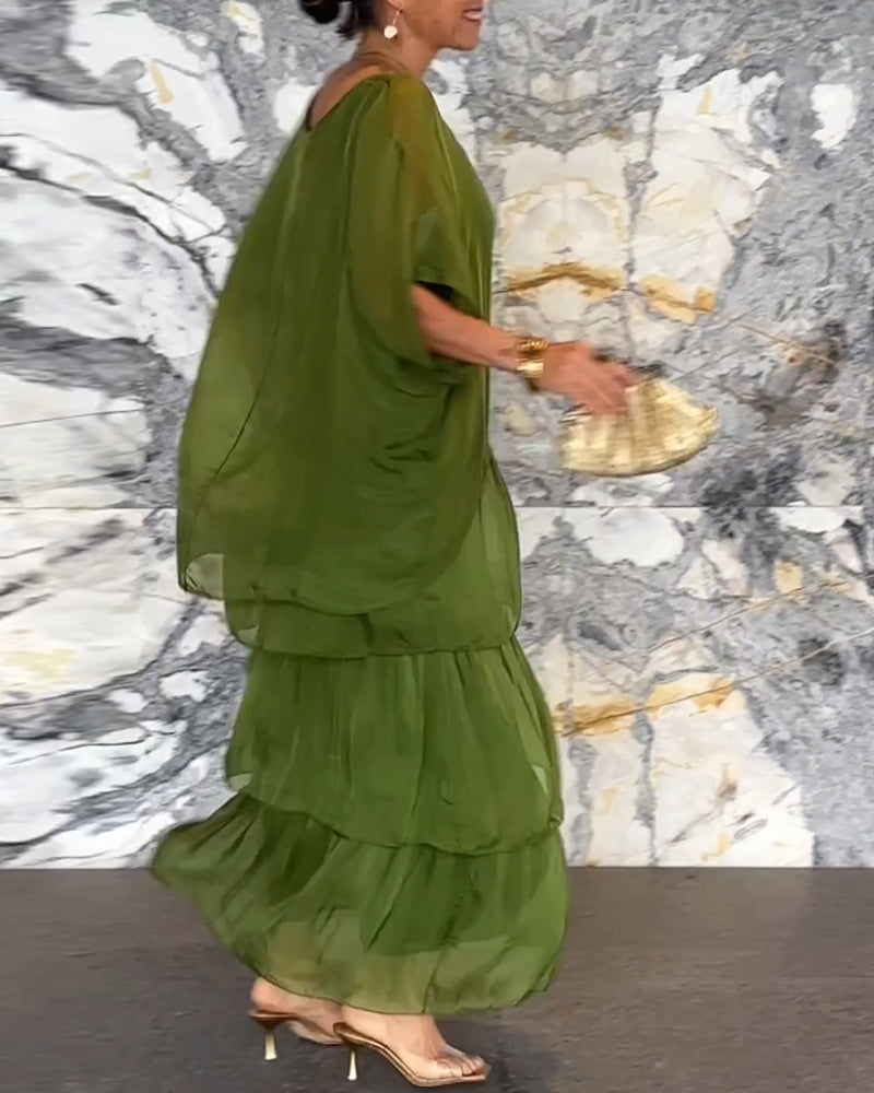 🌺 50 % DE RÉDUCTION💐Élégante robe en maille à col rond et motif floral