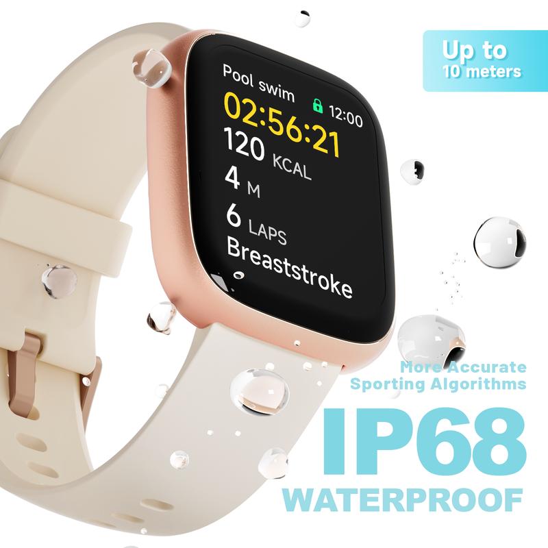 Montre connectée étanche IP68 pour femmes et hommes : bracelet d’activité, répondre/passer des appels, suivi du sommeil, 100 modes sportifs, podomètre