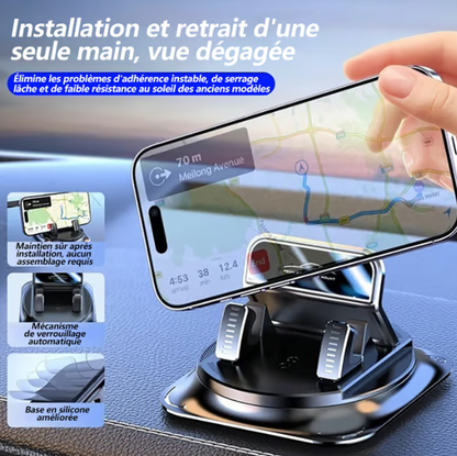 Support de téléphone pour voiture avec ventouse puissante – Rotation à 360°, angles de vision réglables, support antidérapant pour tous les téléphones.